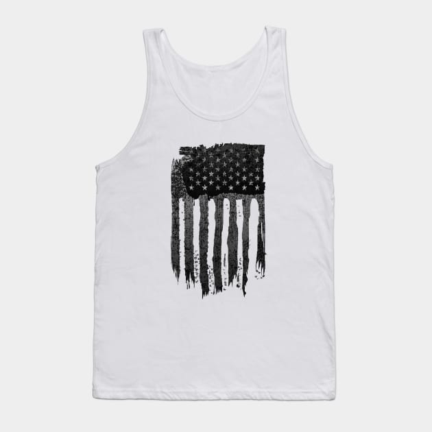 Black White American Flag Tank Top by pilipsjanuariusDesign